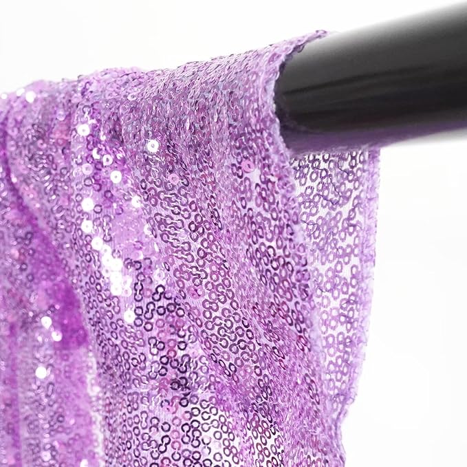 Eternal Beauty 2 PCS Sequin Backdrop Curtain, Sequin Wedding Backdrop for Christmas Party, Birthday (Lavender 2FTx8FT)