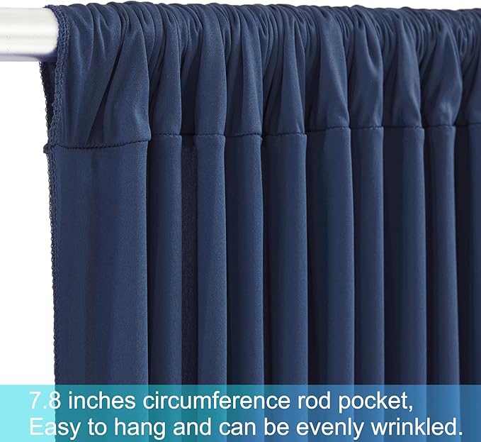 40ft x 12ft Navy Blue Backdrop Curtains Wrinkle Free Backdrop Curtain for Wedding Parties Blue Fabric Backdrops Drapes Back Drop Cloth Bridal Shower Stage Curtains Wedding Decorations for Reception