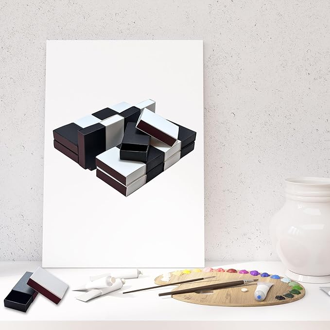 60pcs Blank Match Boxes, 2.25x1.42x0.59in Bulk White and Black Matchboxes DIY Plain Storage Containers Holders Double-Sided Striker Wedding Bridal Baby Shower Birthday Party Favor, No Matches Included