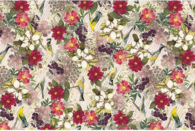 Colors of Rainbow - Botanic - 12 Sheets, 20 inch X 29 inch - Italian Print Tissue Paper for Decoupage Gift Basket Gift Bag Party Crafts (Botanic)