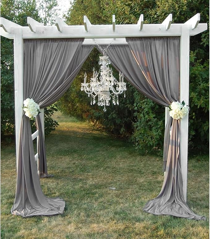 2 Panels Dark Grey Backdrop Curtain, 10 x 10 Feet Background Curtains for Parties, Weddings, Baby Showers, Bachelorette Halloween, Christmas Birthday Party Photoshoot Backdrop Curtains Decorations