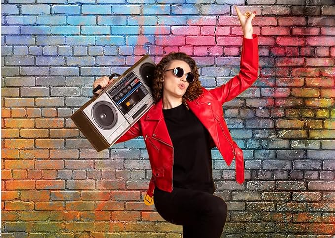 LTLYH 7x5ft Colorful Brick Wall Photo Backdrop Colorful Graffiti Brick Wall Backdrop Urban Street Art Background for Photography Hip Hop Party Graffiti Theme Event Studio Wall Decor Backdrop 081