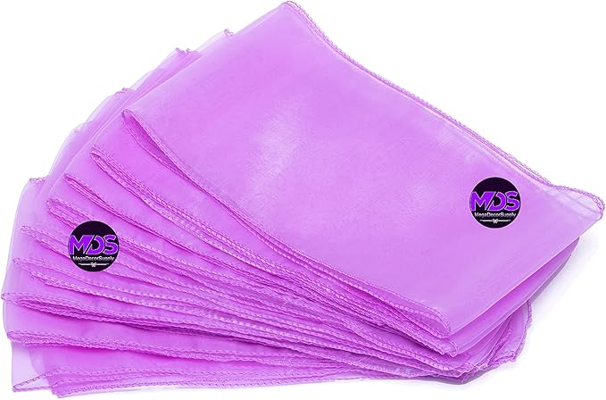 MDS Pack of 125 PCS Organza Chair Sashes Wider Dining Chair Bows Ribbon Tie Back for Wedding Party Birthday Bridal Shower Reception Event Banquet Home Chair Cover Decoration - Light Purple