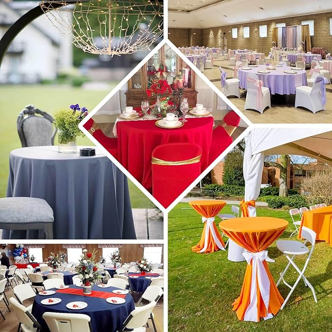Efavormart Round Tablecloth, 90 Inch Stain & Wrinkle Resistant Washable Table Cloth, Decorative Polyester Fabric Table Cover for Banquet, Wedding, Dining- Lavender