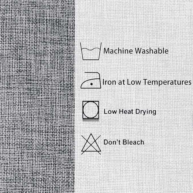 Hiasan Faux Linen Rectangle Tablecloth - Wrinkle and Stain Resistant Washable Table Cloth for Kitchen Dining Room Holiday Table Cover for Party Dinner, Grey, 52 x 70 Inch