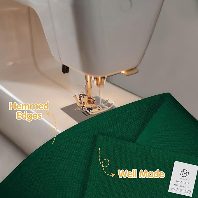 BRILLMAX 8 Pack Hunter Green Tablecloths for 6 Foot Rectangle Tables 60 x 102 Inch - 6ft Rectangular Bulk Linen Polyester Fabric Washable Cloth Cover for Wedding Reception Banquet Birthday Party