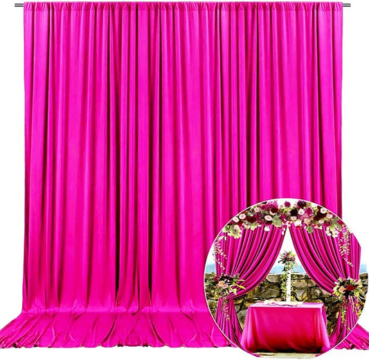 10 x 7 Feet Rose Red Backdrop Curtain for Partie, Background Curtains for Photoshoot, Birthday, Wedding, Halloween, Thanksgiving, Christmas Day, New Year Party Decorations 5Ft x 7Ft, 2 Panels