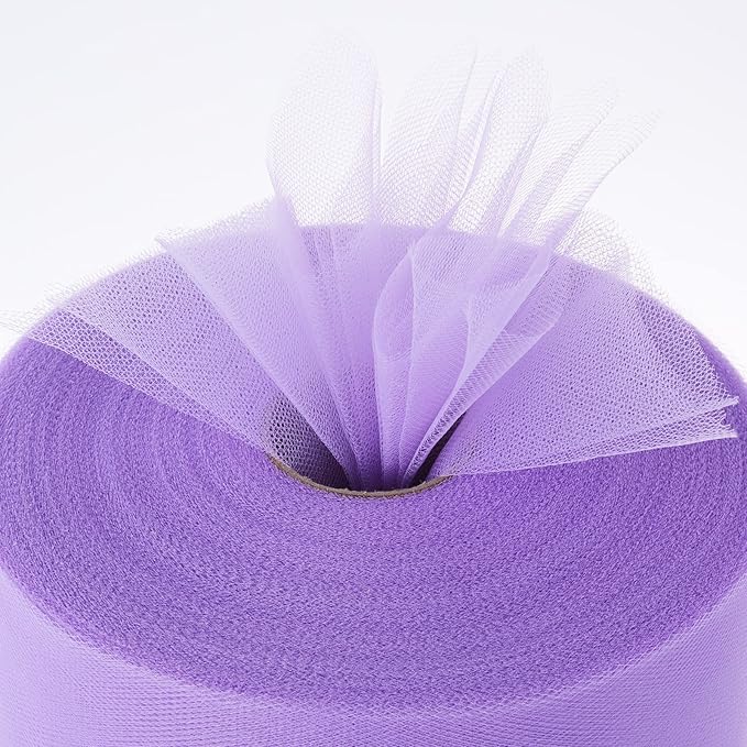 Tulle Fabric Roll, 6” by 200 Yards (600FT) Tulle Organza Fabric Spool for DIY Tutu Skirt Baby Shower Decor Wedding Backdrop Crafts Birthday Party Supplies (Lavendar)