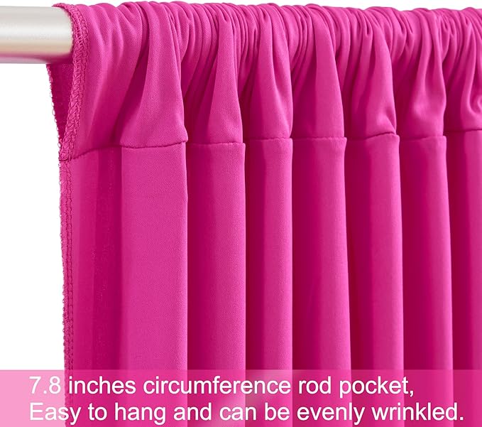 40ft x 12ft Hot Pink Backdrop Curtains Wrinkle Free Backdrop Curtain for Wedding Parties Pink Fabric Backdrops Drapes Back Drop Cloth Bridal Shower Stage Curtains Wedding Decorations for Reception