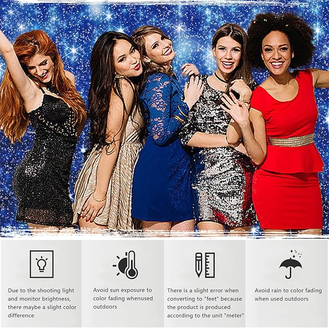 YongFoto Blue Glitter Backdrop 5x3ft Silver Light Spots Navy Blue Sequin Bokeh Photography Background Birthday Bridal Shower Wedding Photography Background Party Banner Decor Portraits Photoshoot