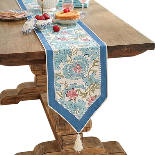 patdrea Linen Leopard Animal Table Runner Farmhouse for Home Kitchen Dining Decor Parties Family Dinners Christmas 12"x 71"