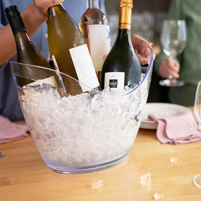 True Chill Acrylic Ice Buckets for Parties and Drinks, 2.11 Gallons (8 Liters) Wine Beer Champagne Bucket, Beverage Tubs Hosting Essentials, Set of 1