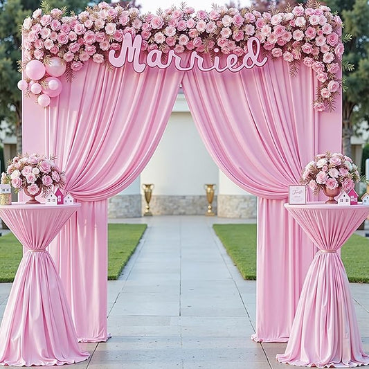 10 ft x 10 ft Pink Backdrop Curtains for Parties, Wrinkle Free Baby Pink Photography Backdrop Drapes for Wedding Grils Birthday Baby Shower Bridal Shower Party