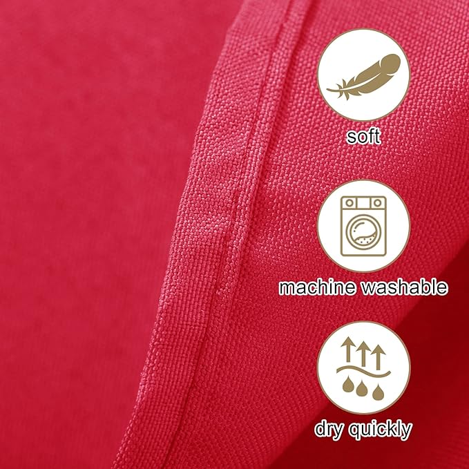 Ascoza 2pack 108 Inch Red Round Tablecloth in Washable Polyester Fabric for Wedding/Banquet/Restaurant/Parties…