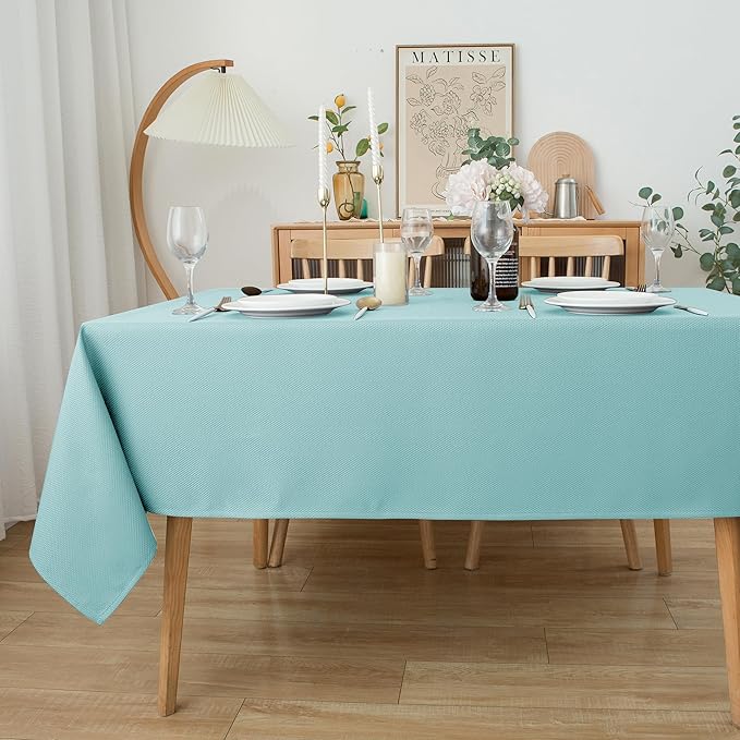 Biscaynebay Tablecloth for Rectangle Tables-70x108 Inch Aqua Blue Outdoor Picnic Table Cover-Rectangular Folding Table Cloths Water Resistant for Kitchen Camping Dining Room Patio Banquet Party