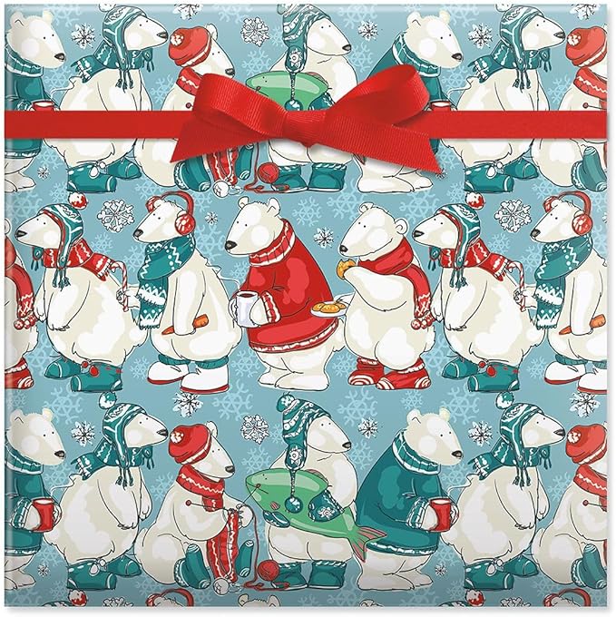 Current Have Yourself a Beary Little Christmas Double-Sided Jumbo Rolled Gift Wrap, Premium Semi-Gloss 23-Inch x 32-Foot Wrapping Paper Roll, 61 Square Feet Total