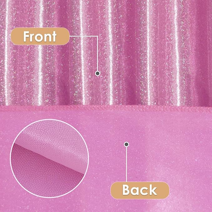 Fitable 2 Pack Pink Sequin Tablecloth for Parties 90x156 Inch - Sparkle Glitter Table Cloth Laser Rectangle Overlay for Wedding Baby Shower Ceremony Birthday Holiday Banquet