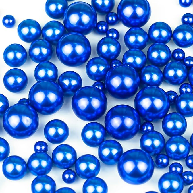 300Pcs Purple Polished No Hole Faux Pearl Beads for Vase Filling Decorations, Plastic Pearls Vase Fillers, Table Scatters, Wedding Centerpiece, Home Decor, 8/14/20 mm