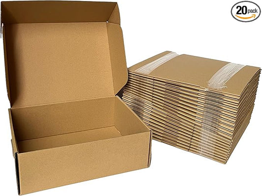 12x9x4 Small Shipping Boxes Set of 20 Brown Corrugated Cardboard Mailer Boxes for Packaging Small Business Craft Gifts Giving Products
