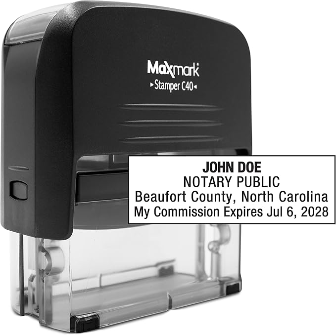MaxMark Notary Stamp for State of North Carolina- Self Inking Stamp