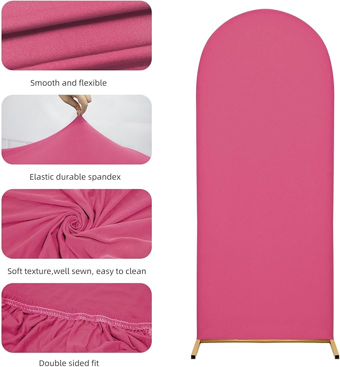 Wedding Arch Cover 6.6FT Arch Backdrop Cover Spandex Fitted Arch Cover for Round Top Chiara Backdrop Stand Covers for Wedding Birthday Party Baby Shower Banquet Ceremony Decoration