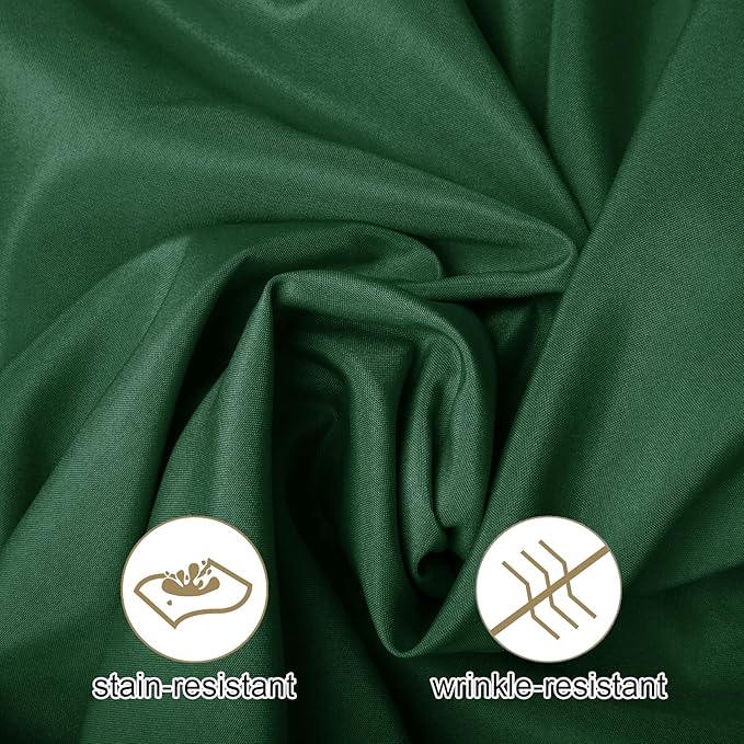 Ascoza 2pack 132 Inch Hunter Round Tablecloth in Washable Polyester Fabric for Wedding/Banquet/Restaurant/Parties