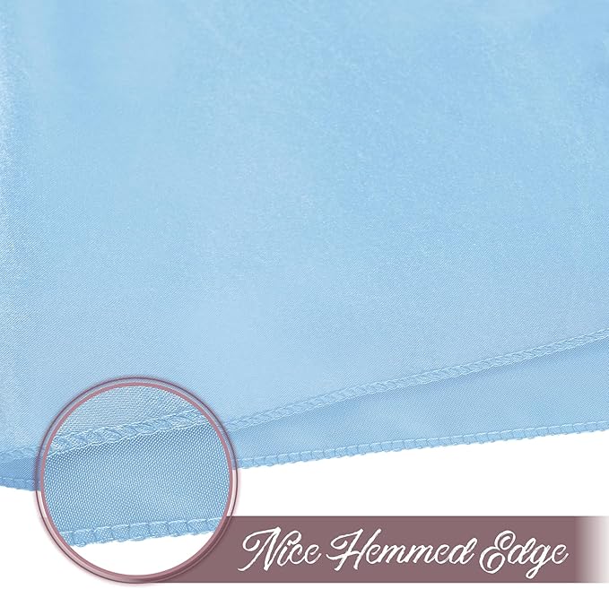 50 Pieces Light Blue Satin Napkins, 17" x 17" Square Table Napkins, Silky Soft Smooth Washable Napkins for Restaurant, Weddings, Dinner, Party Decoration