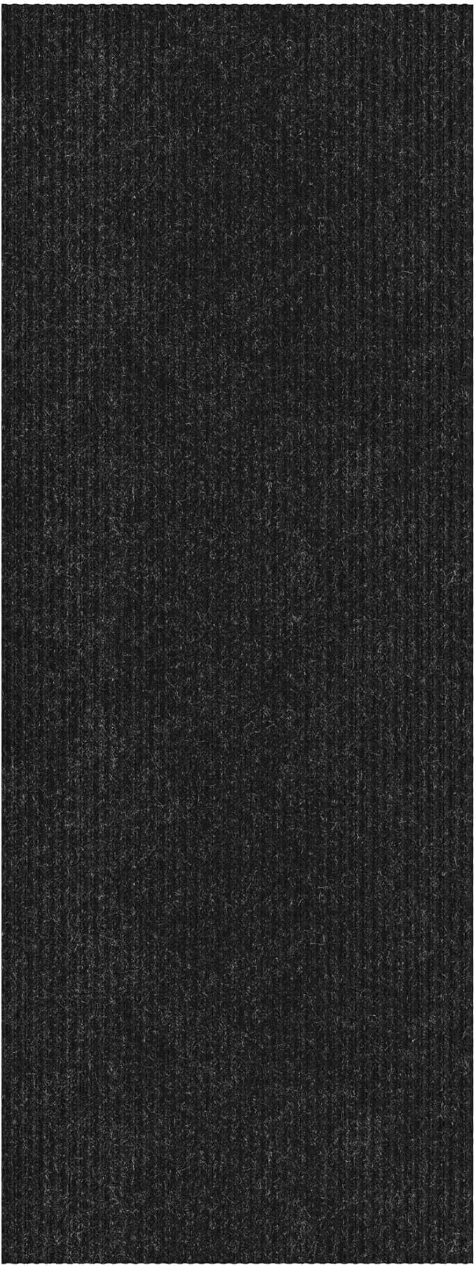 Ottomanson 3'11" x 10' Hallway Runner with Scraper Pile - Extra Durable Non-Slip Rug Mat for Indoor & Outdoor Use - Ideal for Kitchen, Entryway & Garage - High-Traffic Carpet, Black
