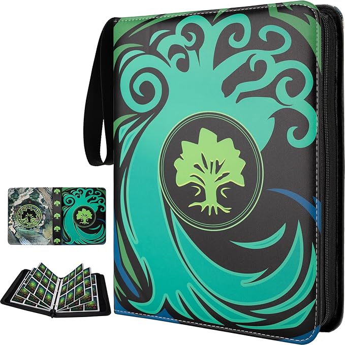 9 Pocket Card Binder for MTG/YGO/PTCG/Game Cards, Holds 900 Cards,Premium Card Collector Book for TCG Players,Toys Gifts for Kids(Green)