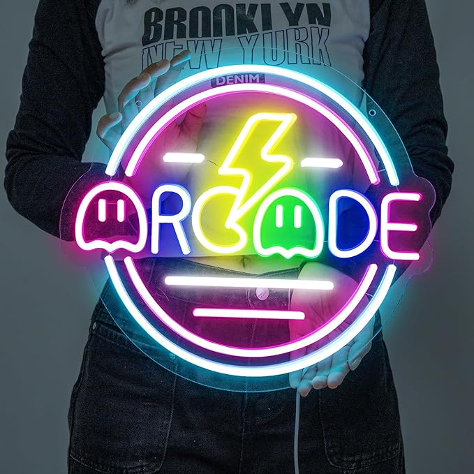 Gamer Neon Sign for Gamer Room Decor, Dimmable Arcade Neon Signs for Wall Decor, USB Powered Bright LED Neon Gaming Signs for Boys Room, Best Gamer Gifts for Teenage Boys, Kids(13.3”x13.3”)