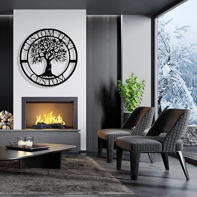 Personalized Tree of Life Metal Sign Wall Art Decor, Custom Wedding Gifts for Couples, Custom Family Name Sign, Christmas Valentine's Day Housewarming Gifts