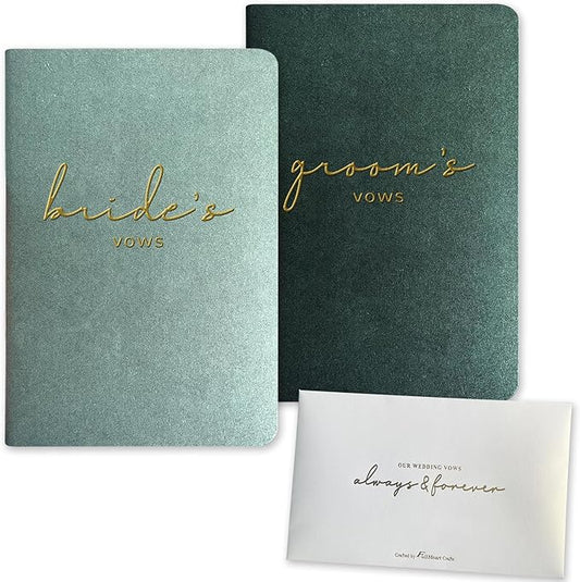 Vow Books His and Hers Wedding Vow Books Bride and Groom Vow Books Wedding Essentials Wedding Accessories(XZ-GB-Sage)