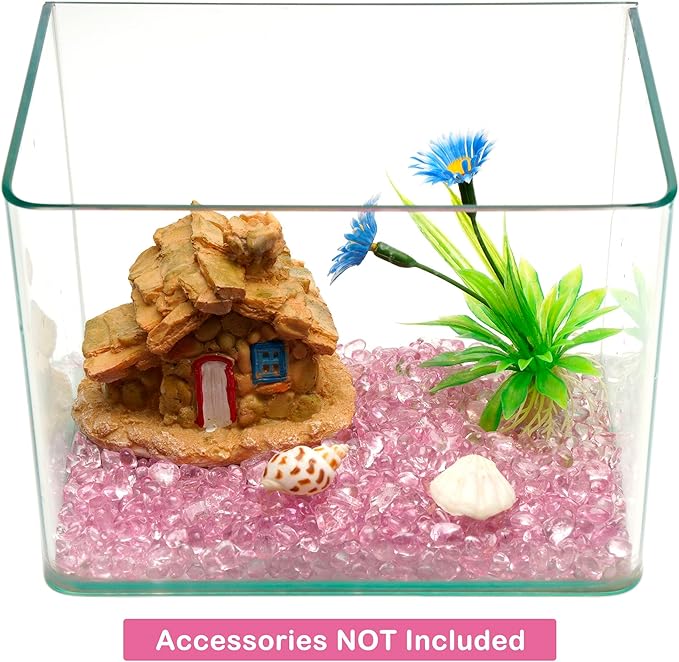 WAYBER Glass Stones, 1Lb/460g Irregular Sea Glass Dercorative Rocks Non-Toxic Artificial Crystal Pebbles for Aquarium Decoration/Vase Filler/Table Scatter/Handcraft/Jewelry Making/Gems Display, Pink