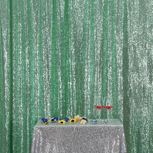 Poise3EHome Mint Green Sequin Backdrop, 10Ft x 10Ft Glitter Photography Background Curtains, Sequence Drapes for Party Baby Shower Wedding Birthday Christmas Thanksgiving Halloween Decoration