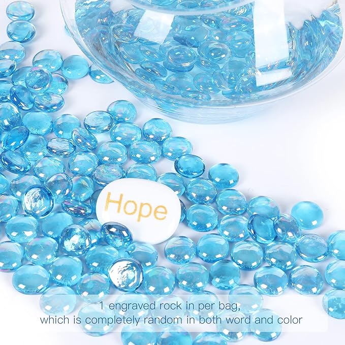 11LB Fire Glass Beads and Marbles for Outdoor Fire Pit and Fireplace, Glass Gemstones for Vase Filler, Aquariums, Hydroponics Plants, Home Decor and Christmas DIY Craft, Turquoise