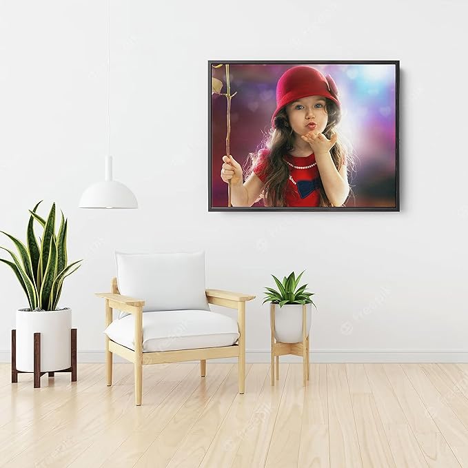 Personalized Custom Canvas Prints: Photo On Canvas (Black 24X24) Transform Your Photos into Stunning Framed Wall Art Digitally Printed Photo To Canvas Ideal for Home Decor, Gifts Keepsakes.