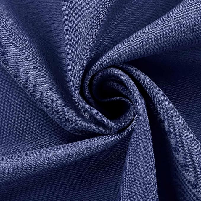 Efavormart Round Tablecloth, 132 Inch Stain & Wrinkle Resistant Washable Table Cloth, Decorative Polyester Fabric Table Cover for Banquet, Wedding, Dining- Navy Blue