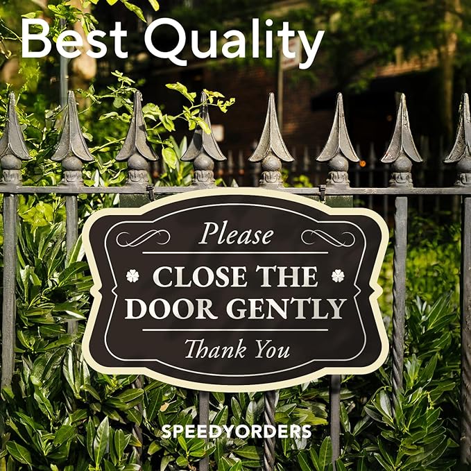 Custom Decorative Outdoor Metal Sign - Personalized Aluminum Driveway Sign, Waterproof, Made In USA - Design 3 Black Charcoal 10x7 In