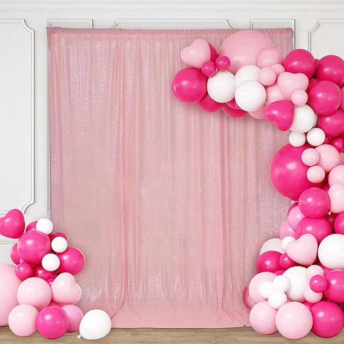 PartyDelight Sequin Backdrop Pink 6FTx6FT Wedding Curtain Special Events Party