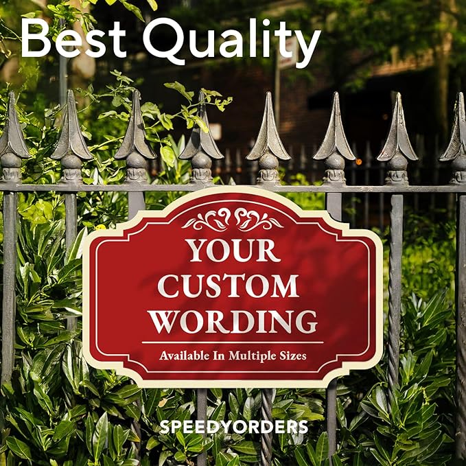 Custom Decorative Outdoor Metal Signs - Personalized Aluminum, Driveway Signs - Design 2 Red Brick, 18x12 In, Waterproof, Made In USA