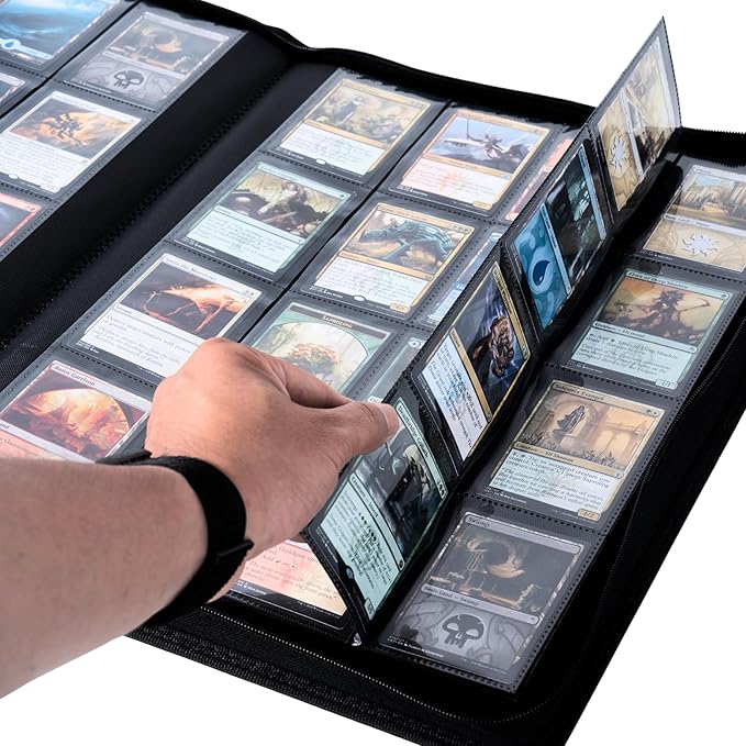 1408+ Pockets Trading Card Binder, 16-Pocket Card Ablum Compatible with MTG,Sports Cards & Other Standard Size Trading Card (Green)