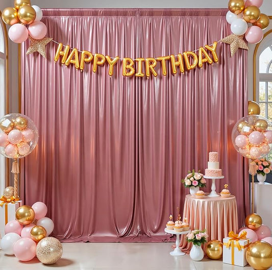 20ftx10ft Rose Gold Sequin Backdrop Curtain for Parties, Wrinkle Free Thick Glitter Sparkle Photo Backdrop Drapes 4 Panels 5x10FT Shimmer Back Drop Cloth for Wedding Birthday Photography Background