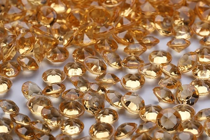5000 pcs/Pack Wedding Table Scatter Confetti Crystals Acrylic Diamonds 6mm 0.236inch Rhinestones for Wedding, Bridal Shower, Vase Beads Decorations (6mm, Champagne,More Gold in Hue)