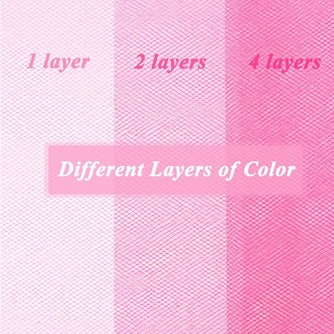 Fluorescent Pink Tulle Fabric Roll 6”by 100 Yards (300 ft) Soft Tulle Spool for DIY Crafting Favor Supplies, Tutus, Wedding, Party Decorations, Gift Wrapping
