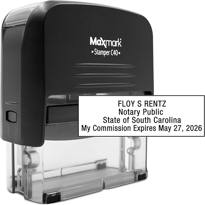 MaxMark Notary Stamp for State of South Carolina- Self Inking Stamp
