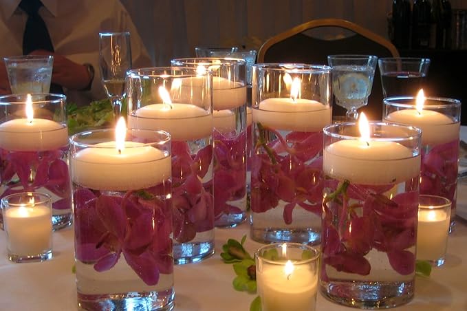 WGV Tea Light Votive Candle Holder 3x3, Clear Tiny Cylinder Glass Vase, Small Planter Terrarium for Home Accent Decor, 24 Pieces