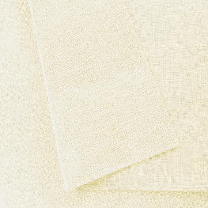 Hiasan Faux Linen Rectangle Tablecloth - Wrinkle and Stain Resistant Washable Table Cloth for Kitchen Dining Room Holiday Table Cover for Dinner, Champagne, 90 x 156 Inch