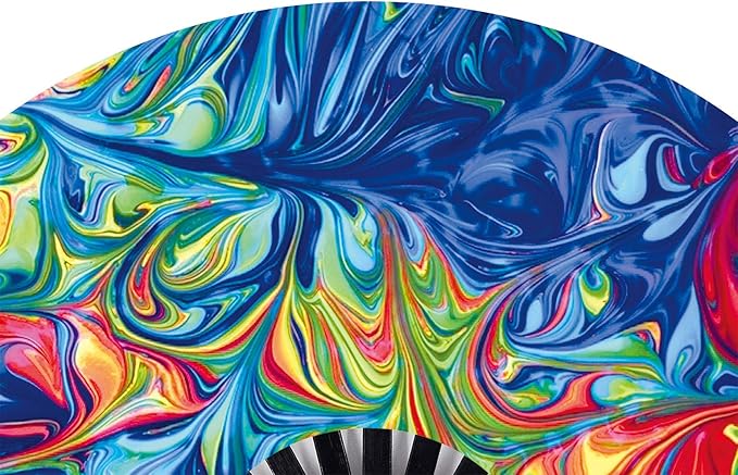 Amajiji Large Folding Hand Rave Fan Popping Fan for Line Dancing Clacking Fans for Boots On The Ground Dance,Party,Decoration,Festival (Ice Ｆire)