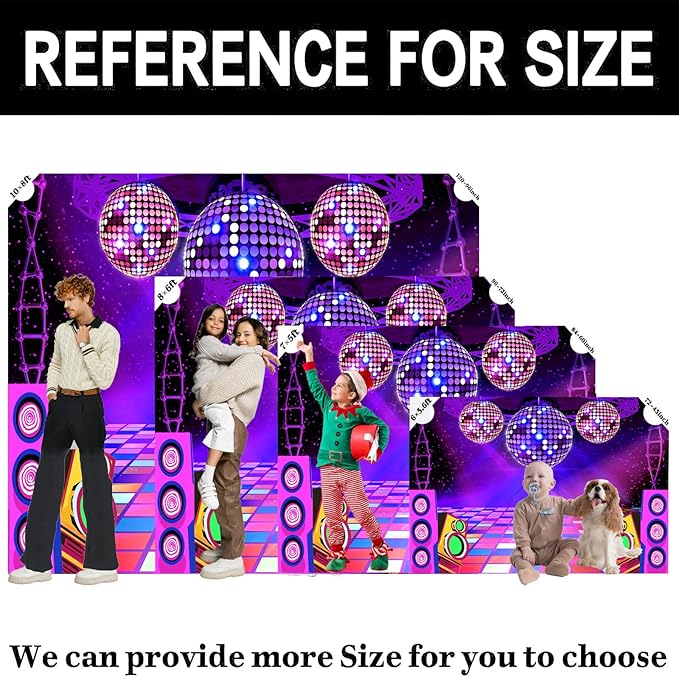 Dance Party Backdrop Retro 80s 90s Theme Stage Dance Ball Music Birthday Party Decoration DJ Photography Background 15 x 10 ft for Baby Shower Picture Photo Shoot Polyester Fabric, Red
