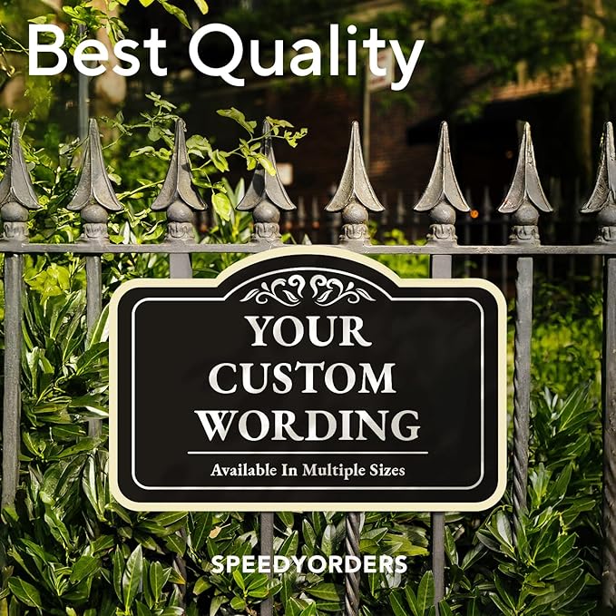 Custom Carved Metal Signs, Personalized Aluminum Design, Driveway Waterproof Signs, Design 1 Charcoal 10x7 In